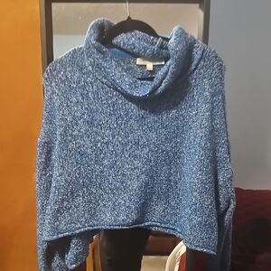 Cozy Blue Cowl Neck Sweater